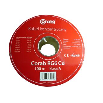 KABEL koncentryczny CORAB RG6 CU 1.02