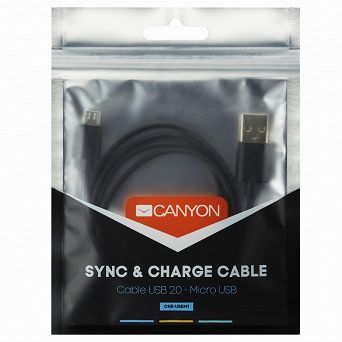 KABEL USB - micro USB CANYON 1m czarny